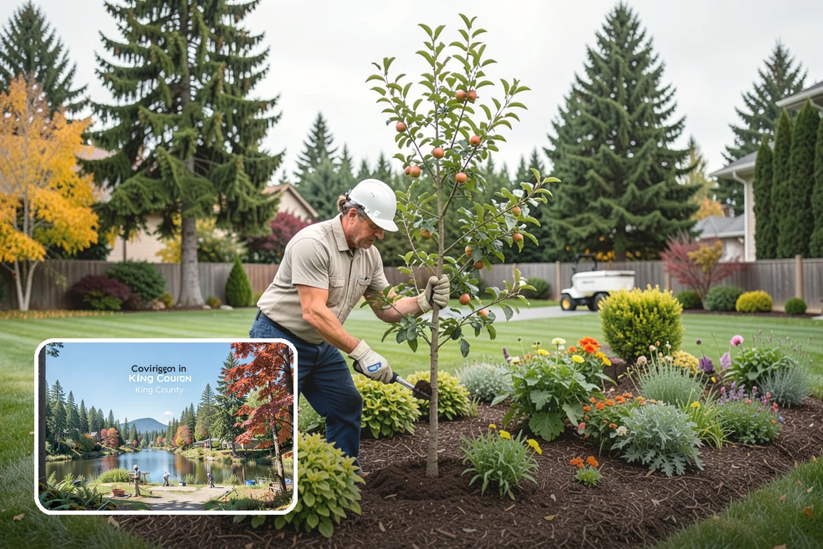 Mulch Installation in Covington, King County, WA - Locks in soil moisture and cuts watering