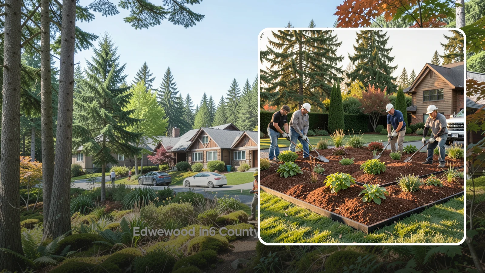 Mulch Installation in Edgewood, Pierce County, WA - Fresh mulch spread across beds to lock in moisture, block weeds, and give your landscape a clean, finished look.