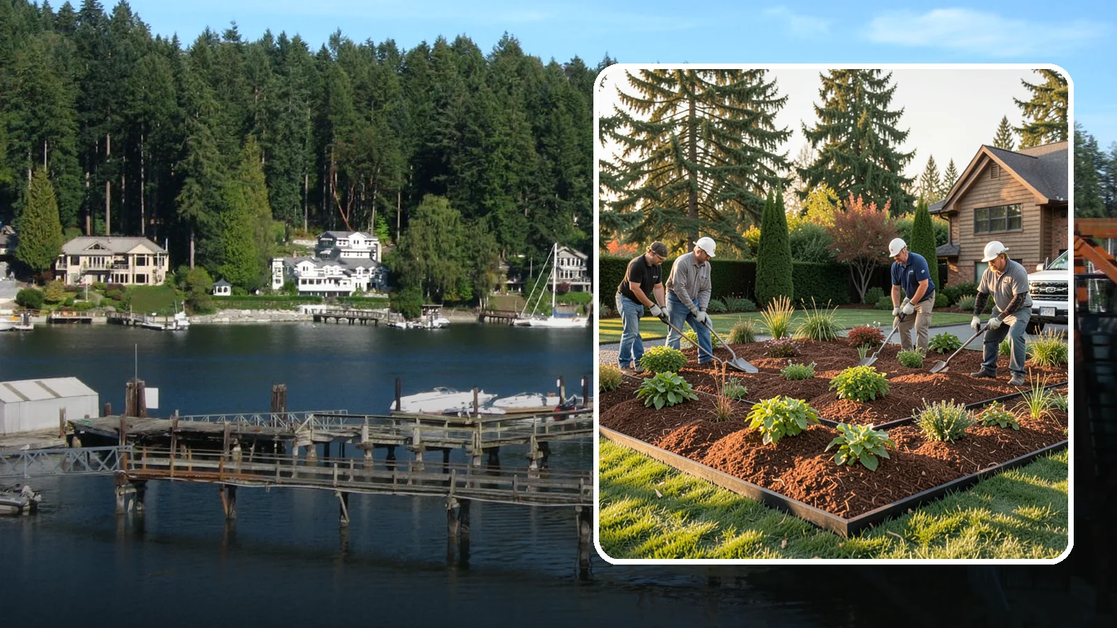 Mulch Installation in Gig Harbor, Pierce County, WA - Fresh mulch spread across beds to lock in moisture, block weeds, and give your landscape a clean, finished look.