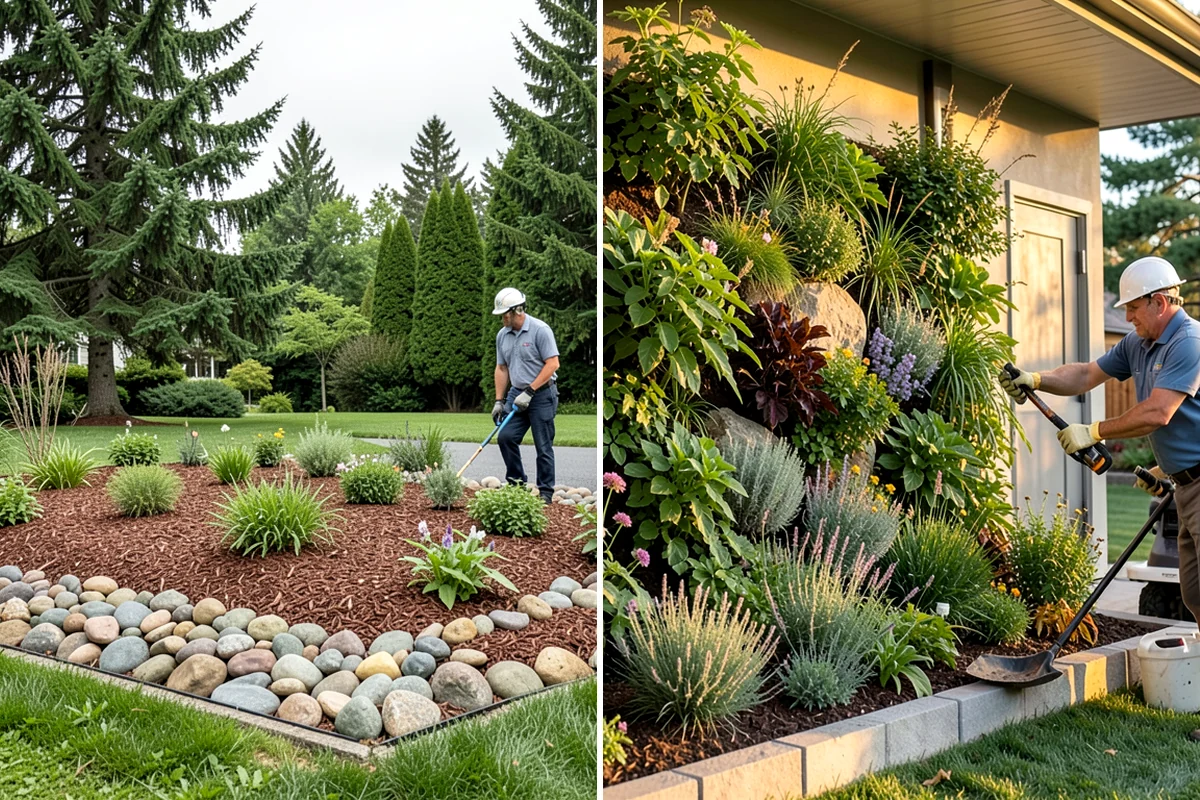 Mulch Installation in Gig Harbor, Pierce County, WA - Edge and define the bed lines