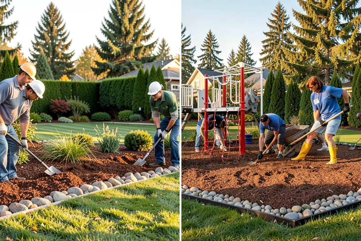 Mulch Installation in Hunts Point, King County, WA - Edge and define the bed lines