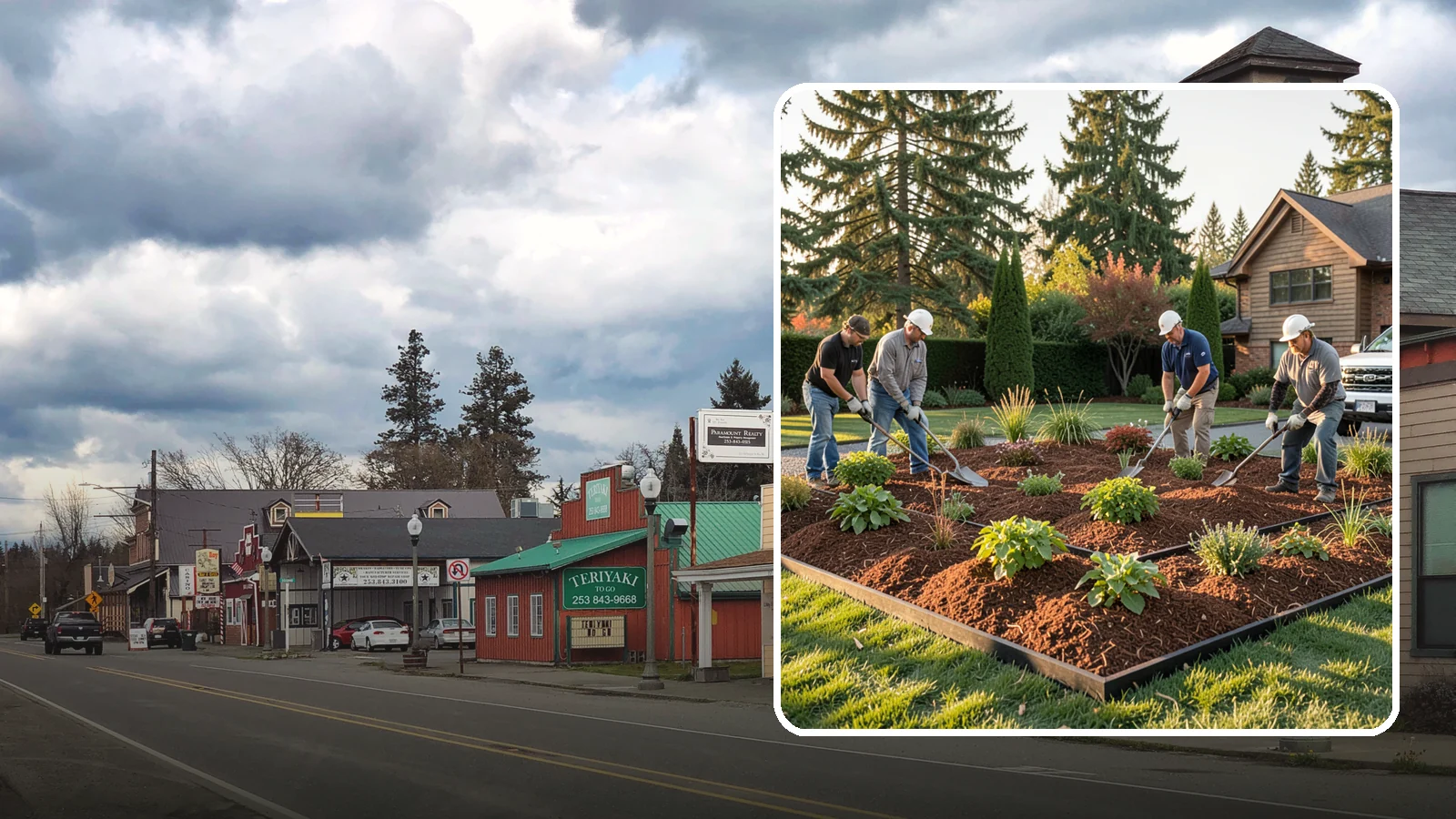 Mulch Installation in Roy, Pierce County, WA - Fresh mulch spread across beds to lock in moisture, block weeds, and give your landscape a clean, finished look.