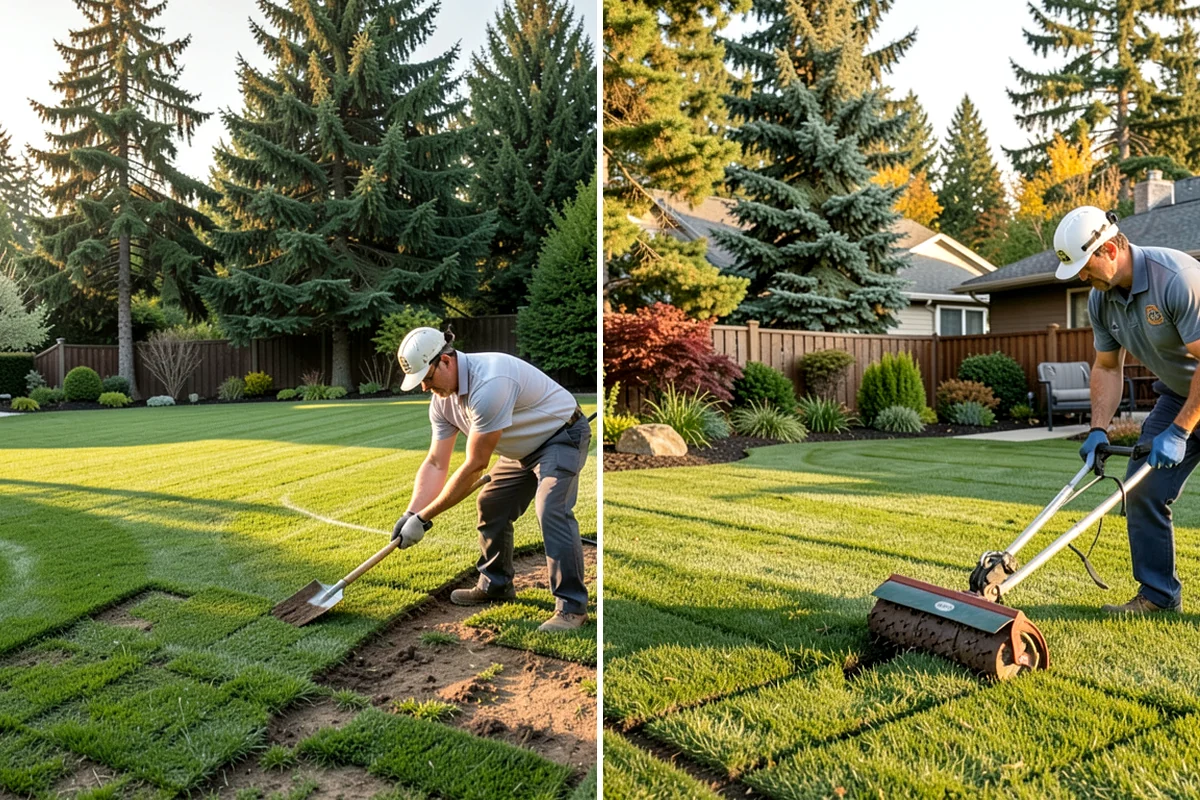 Mulch Installation in SeaTac, King County, WA - Edge and define the bed lines
