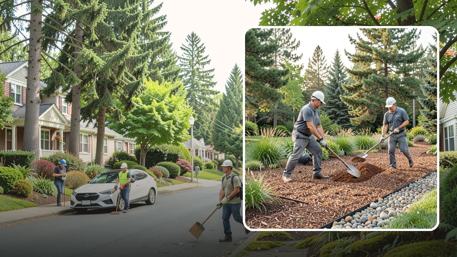 Mulch Refresh in Beaux Arts Village, King County, WA - A fresh top layer of organic mulch to restore depth and color mid-season.