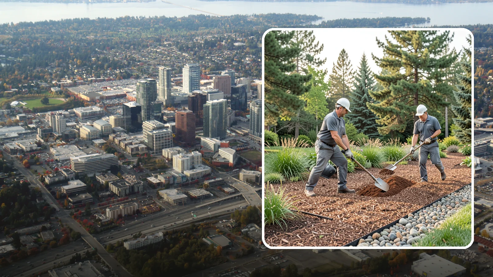 Mulch Refresh in Bellevue, King County, WA - A fresh top layer of organic mulch to restore depth and color mid-season.