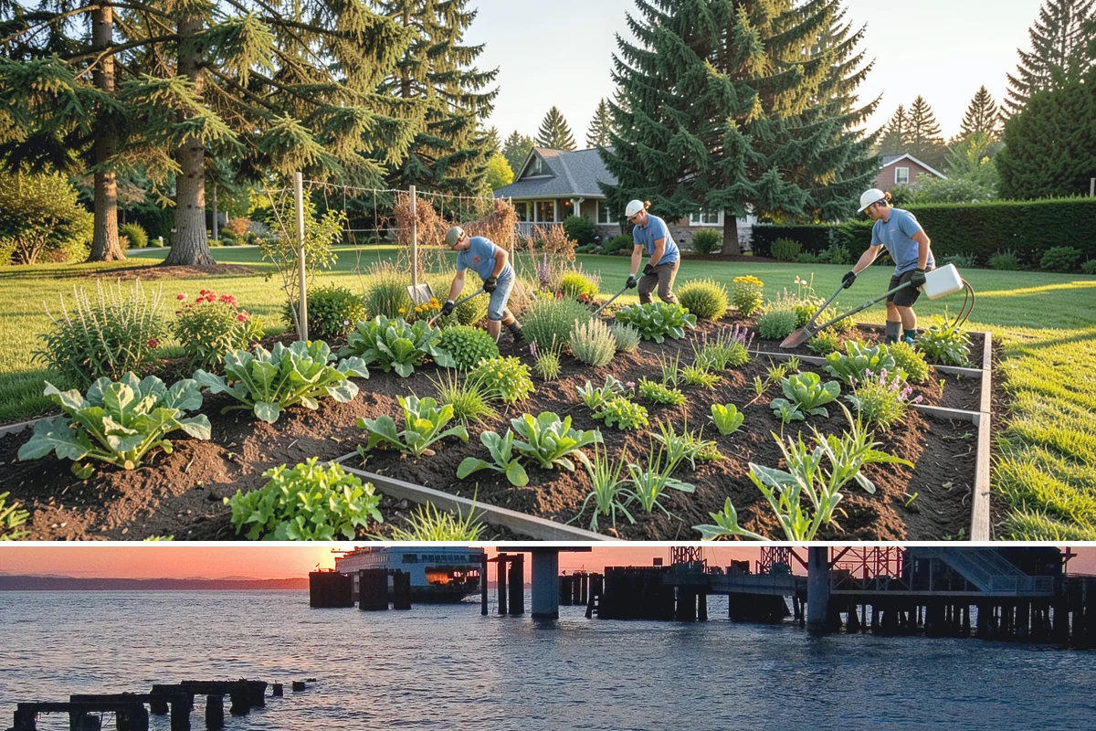 Mulch Refresh in Edmonds, Snohomish County, WA - Best applied in spring to lock in moisture before the dry summer, with an optional light fall top-up before sustained rain.