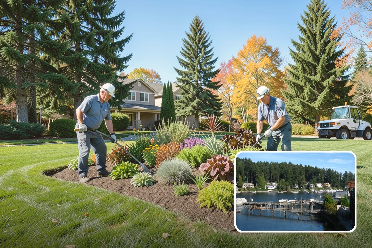 Mulch Refresh in Gig Harbor, Pierce County, WA - Renews a dark, uniform look across settled beds
