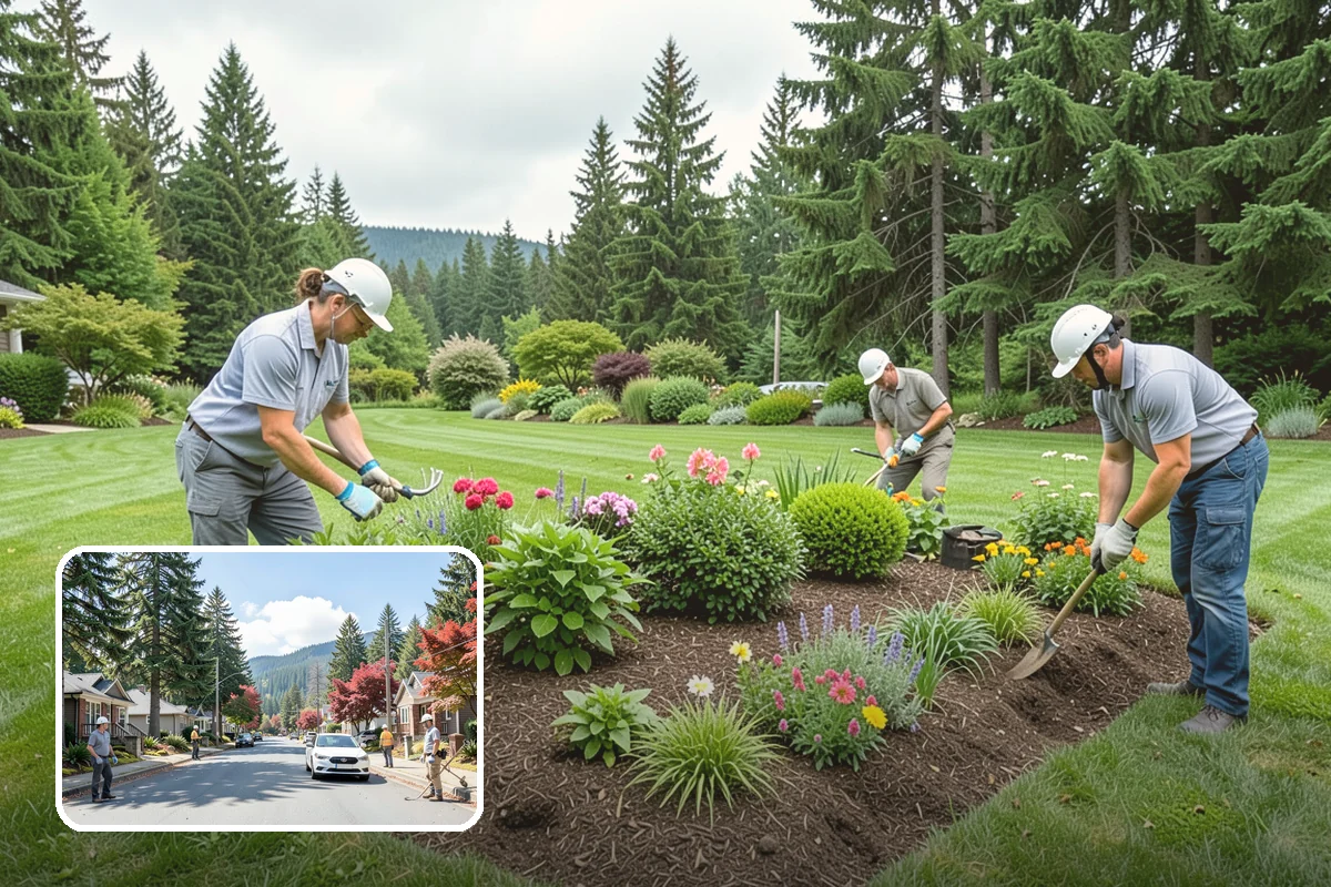 Mulch Refresh in Hunts Point, King County, WA - Renews a dark, uniform look across settled beds