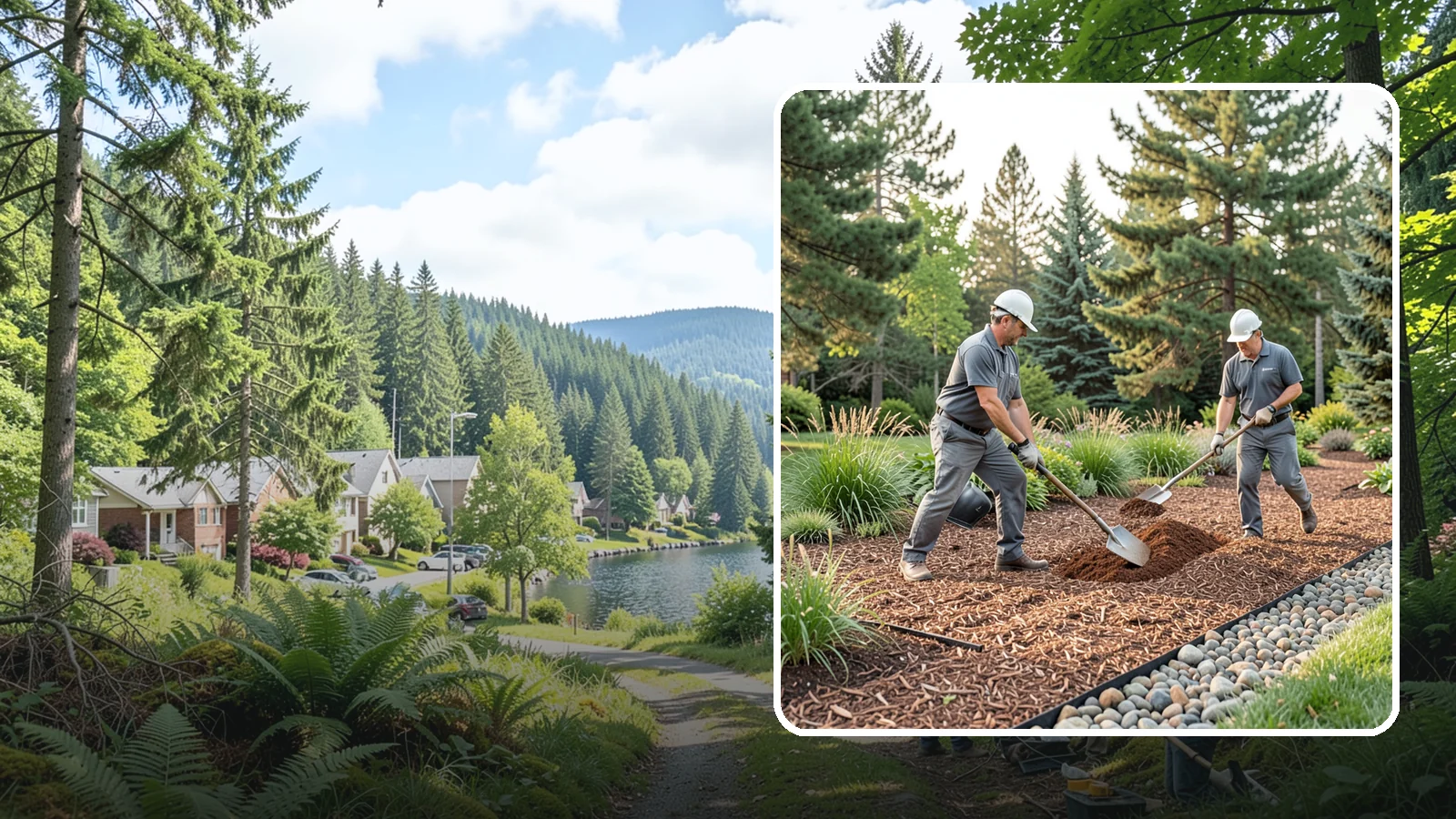 Mulch Refresh in Lake Forest Park, King County, WA - A fresh top layer of organic mulch to restore depth and color mid-season.