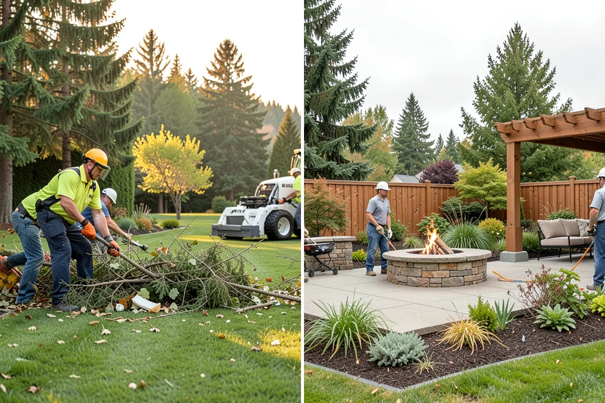 Mulch Refresh in Lake Forest Park, King County, WA - Clear leaves, twigs, and surface debris from the beds