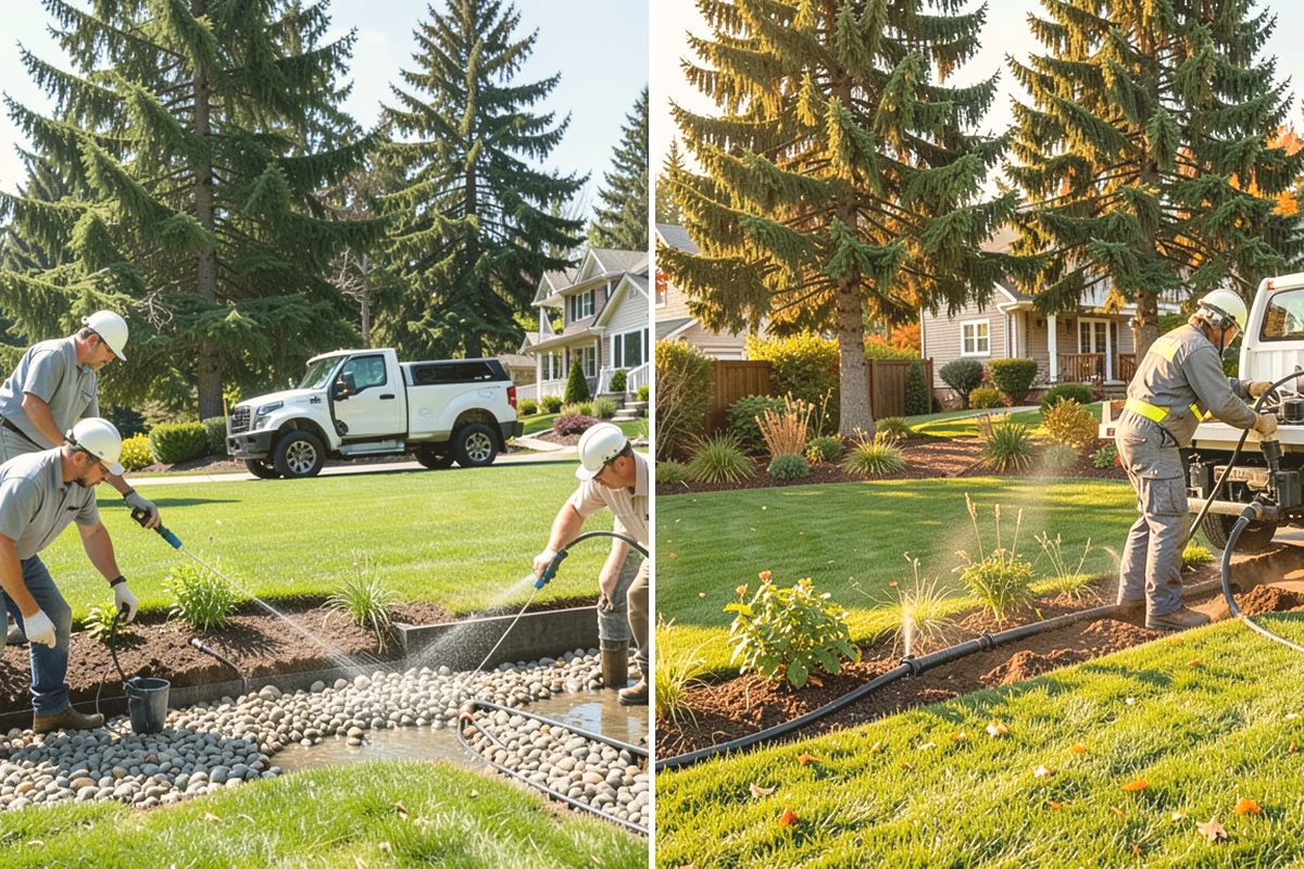 Mulch Refresh in Langley, Island County, WA - Clear leaves, twigs, and surface debris from the beds