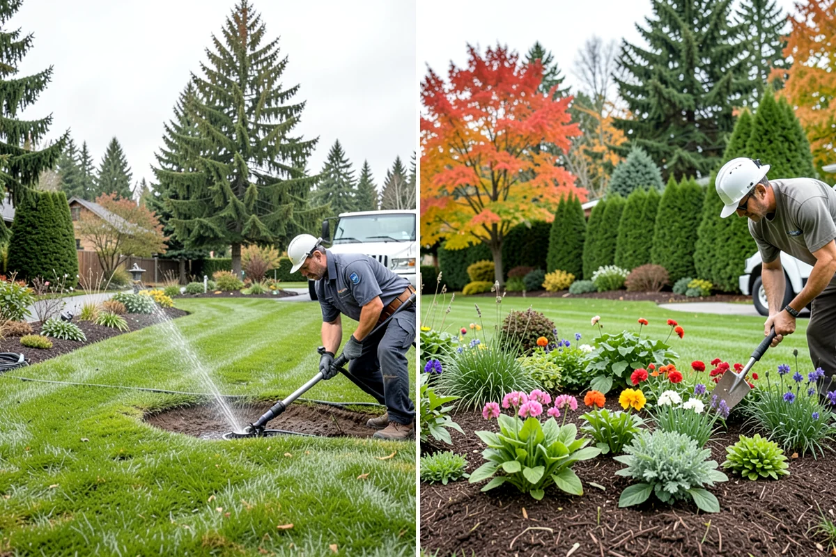 Mulch Refresh in Lyman, Skagit County, WA - Clear leaves, twigs, and surface debris from the beds
