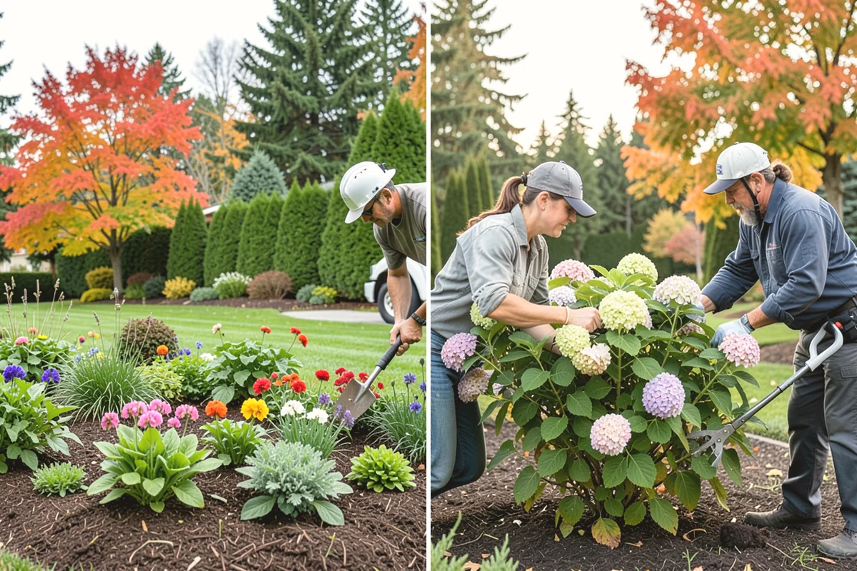 Mulch Refresh in Monroe, Snohomish County, WA - Clear leaves, twigs, and surface debris from the beds