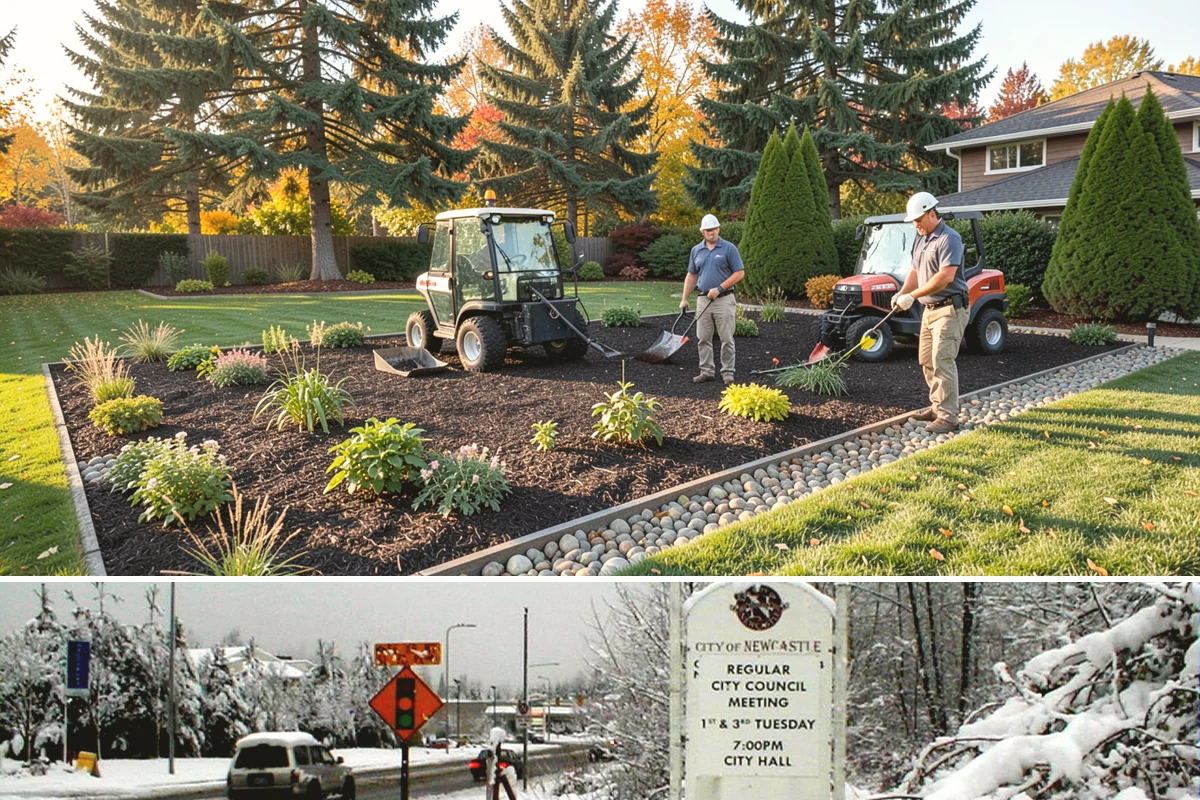 Mulch Refresh in Newcastle, King County, WA - Best applied in spring to lock in moisture before the dry summer, with an optional light fall top-up before sustained rain.