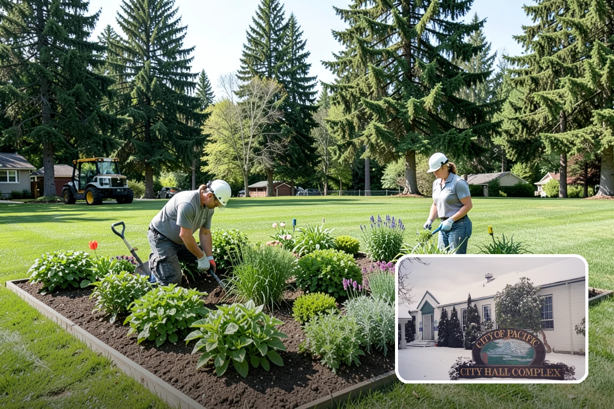 Mulch Refresh in Pacific, King County, WA - Renews a dark, uniform look across settled beds