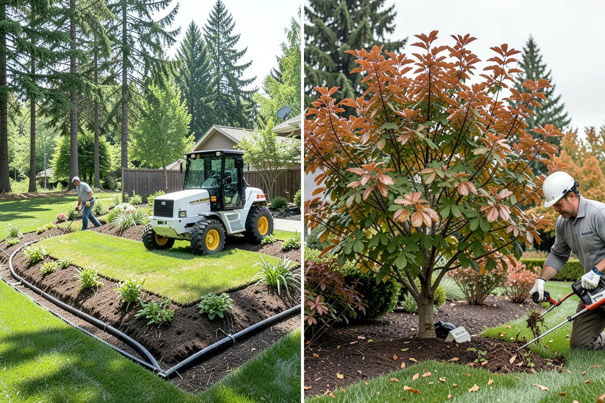 Mulch Refresh in SeaTac, King County, WA - Clear leaves, twigs, and surface debris from the beds
