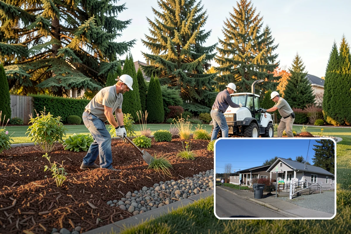 Mulch Refresh in South Prairie, Pierce County, WA - Renews a dark, uniform look across settled beds
