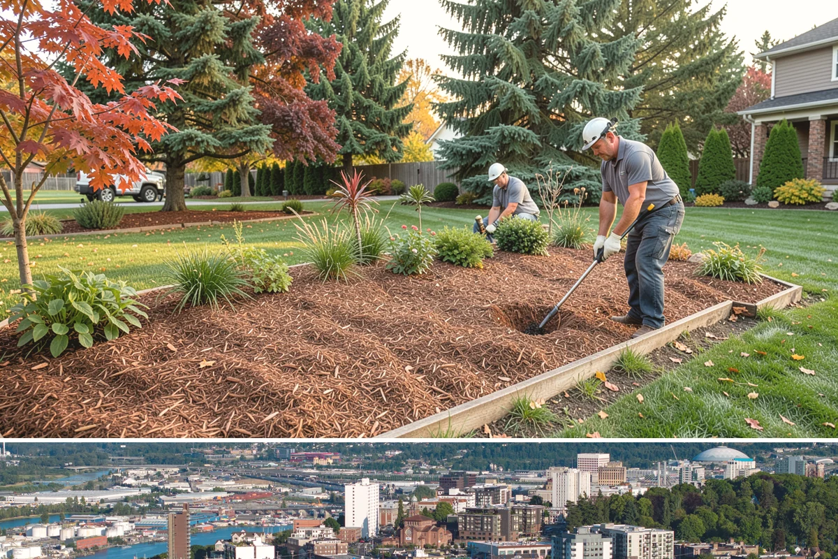 Mulch Refresh in Tacoma, Pierce County, WA - Best applied in spring to lock in moisture before the dry summer, with an optional light fall top-up before sustained rain.
