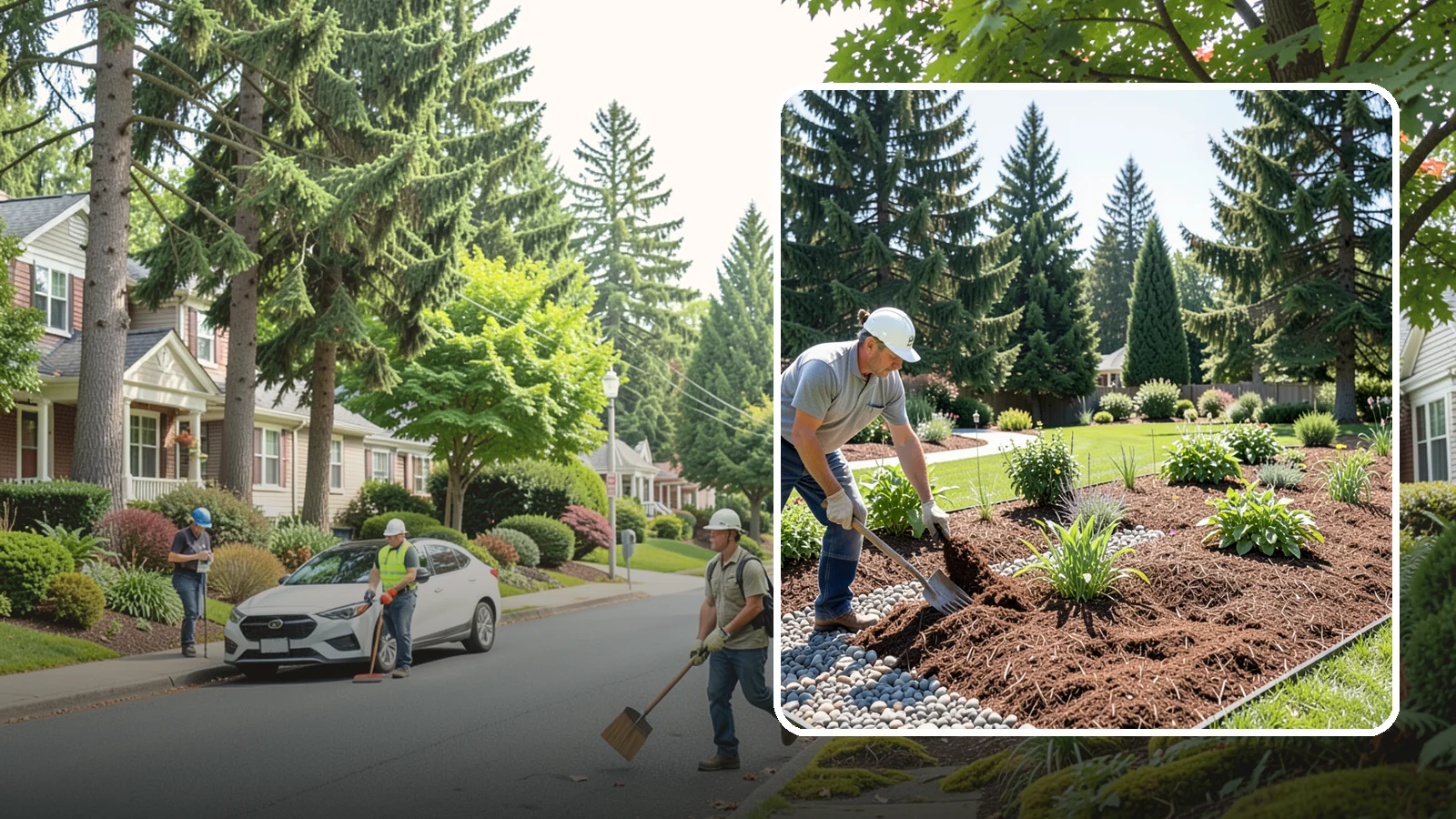 Mulch Replacement in Beaux Arts Village, King County, WA - Full removal and reinstall of organic mulch to rebuild healthy, moisture-balanced beds.
