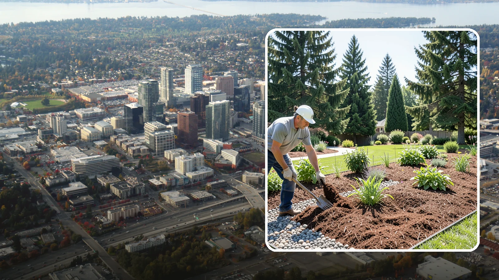 Mulch Replacement in Bellevue, King County, WA - Full removal and reinstall of organic mulch to rebuild healthy, moisture-balanced beds.