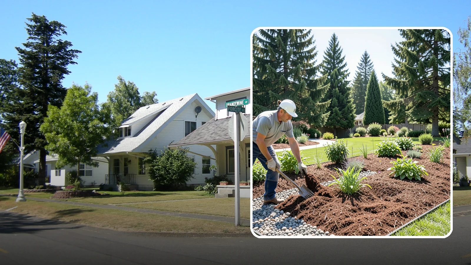 Mulch Replacement in DuPont, Pierce County, WA - Full removal and reinstall of organic mulch to rebuild healthy, moisture-balanced beds.