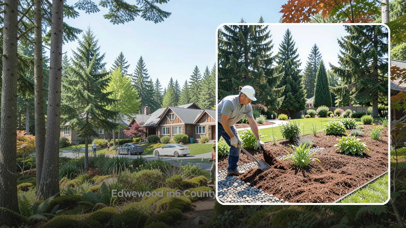 Mulch Replacement in Edgewood, Pierce County, WA - Full removal and reinstall of organic mulch to rebuild healthy, moisture-balanced beds.