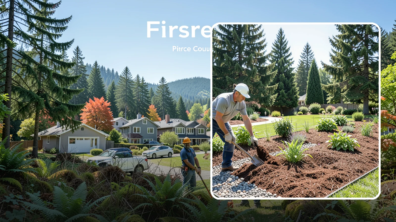 Mulch Replacement in Fircrest, Pierce County, WA - Full removal and reinstall of organic mulch to rebuild healthy, moisture-balanced beds.