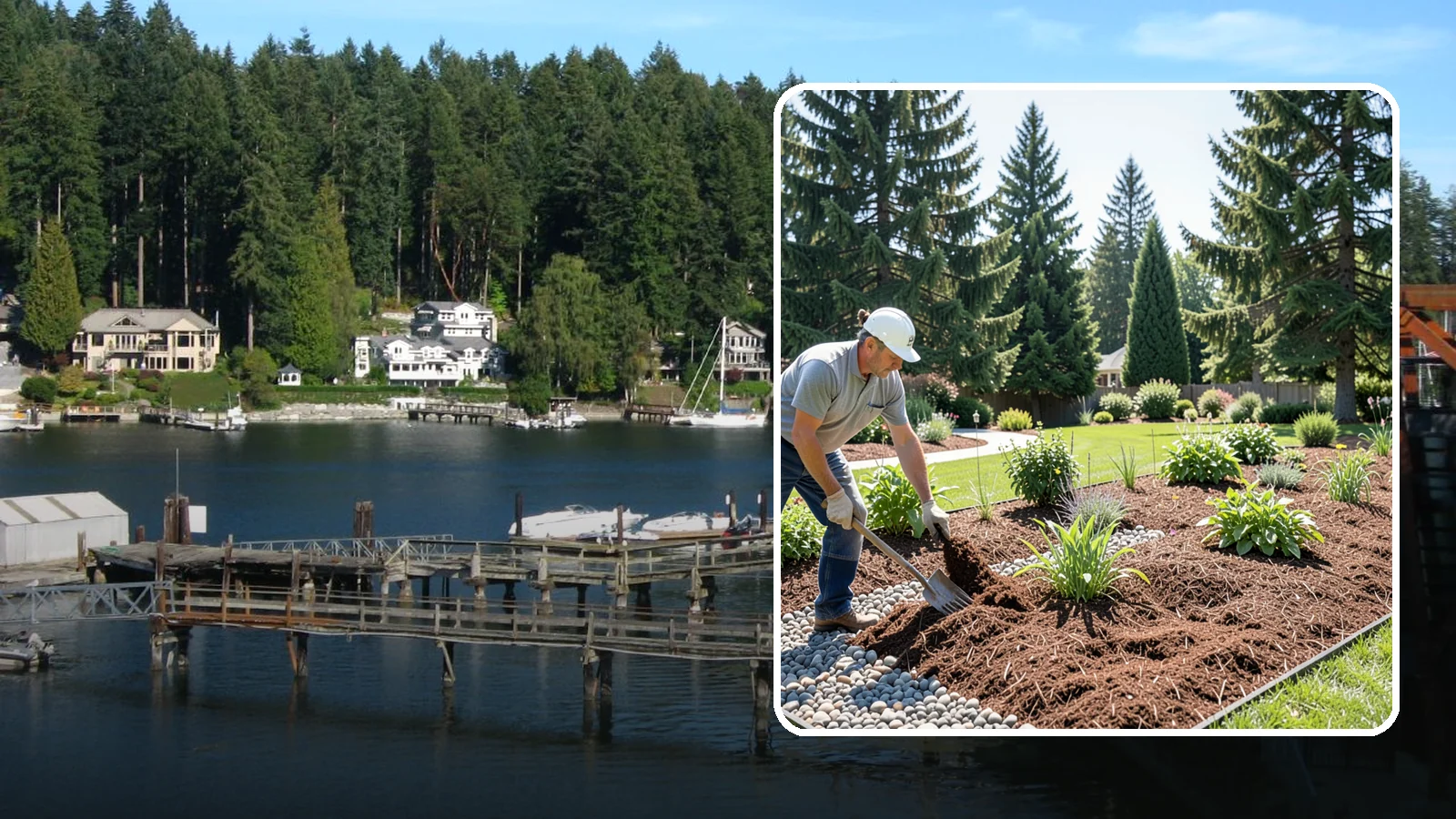 Mulch Replacement in Gig Harbor, Pierce County, WA - Full removal and reinstall of organic mulch to rebuild healthy, moisture-balanced beds.