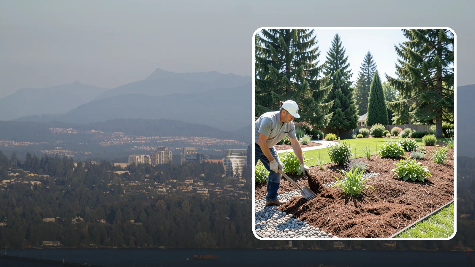 Mulch Replacement in Medina, King County, WA - Full removal and reinstall of organic mulch to rebuild healthy, moisture-balanced beds.