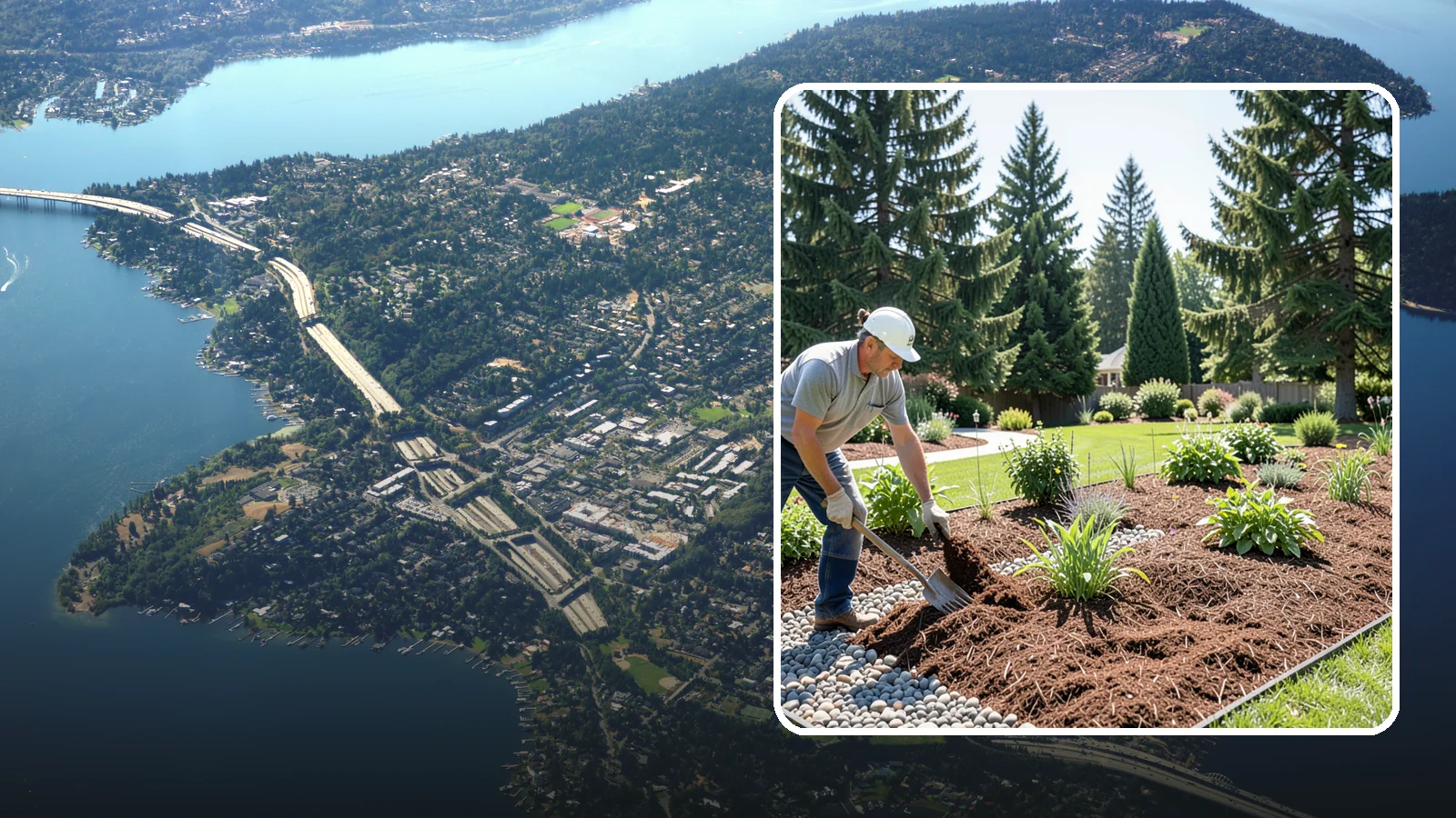 Mulch Replacement in Mercer Island, King County, WA - Full removal and reinstall of organic mulch to rebuild healthy, moisture-balanced beds.
