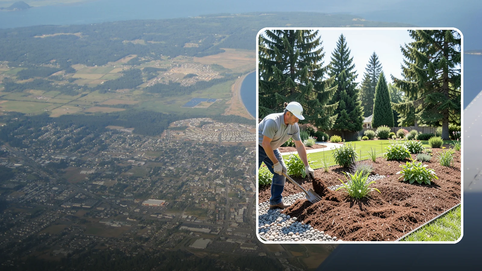 Mulch Replacement in Oak Harbor, Island County, WA - Full removal and reinstall of organic mulch to rebuild healthy, moisture-balanced beds.