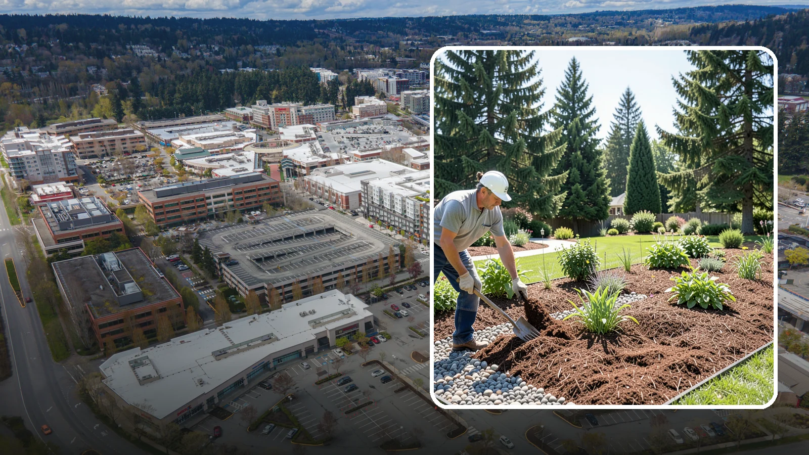 Mulch Replacement in Redmond, King County, WA - Full removal and reinstall of organic mulch to rebuild healthy, moisture-balanced beds.
