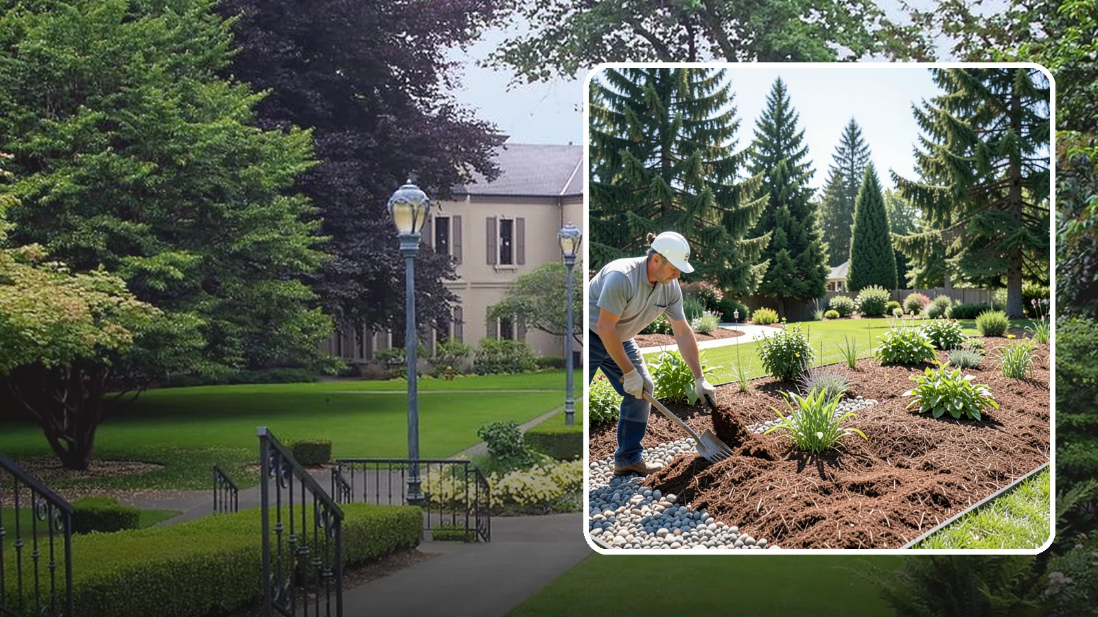 Mulch Replacement in Woodinville, King County, WA - Full removal and reinstall of organic mulch to rebuild healthy, moisture-balanced beds.