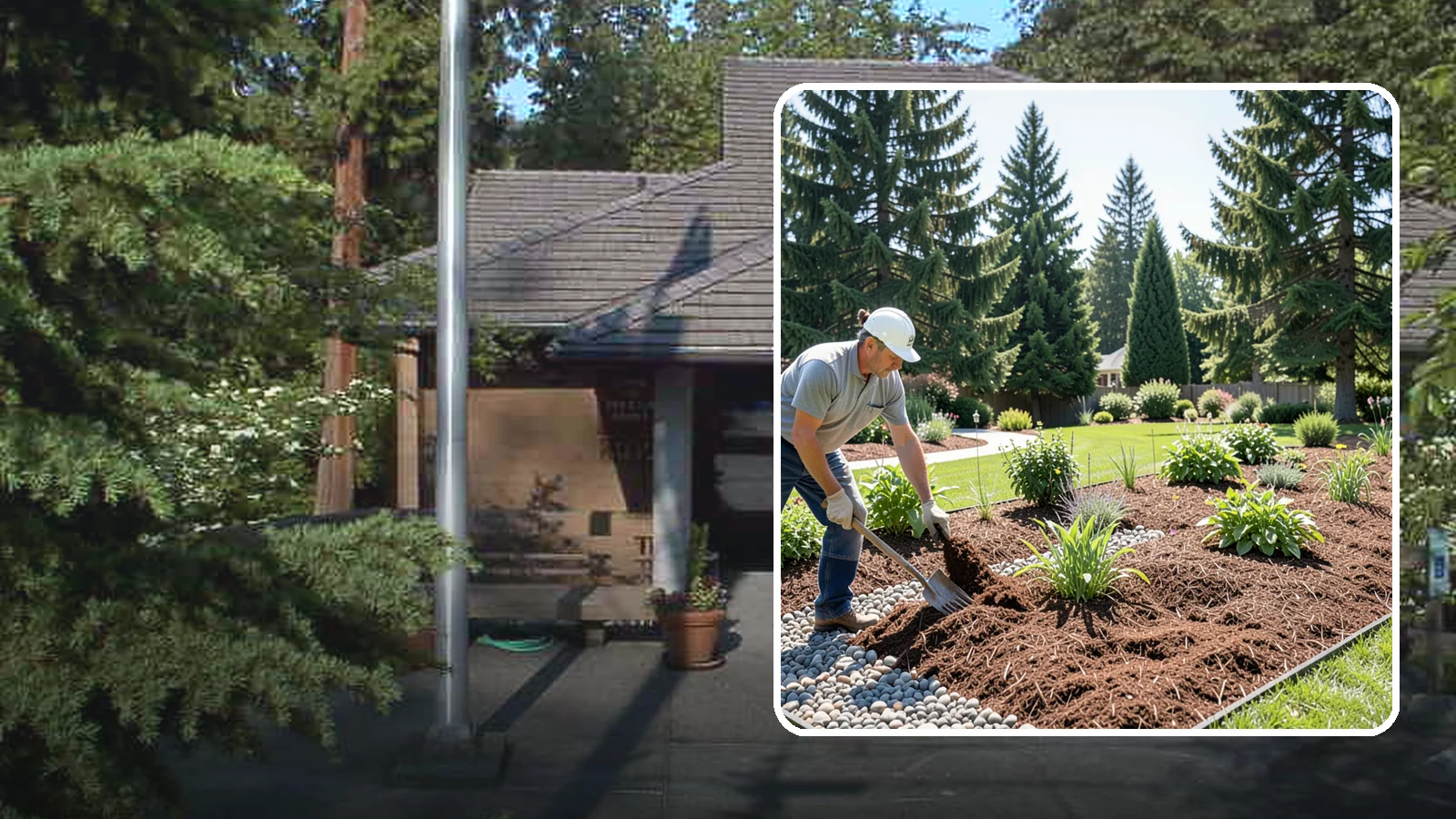 Mulch Replacement in Yarrow Point, King County, WA - Full removal and reinstall of organic mulch to rebuild healthy, moisture-balanced beds.
