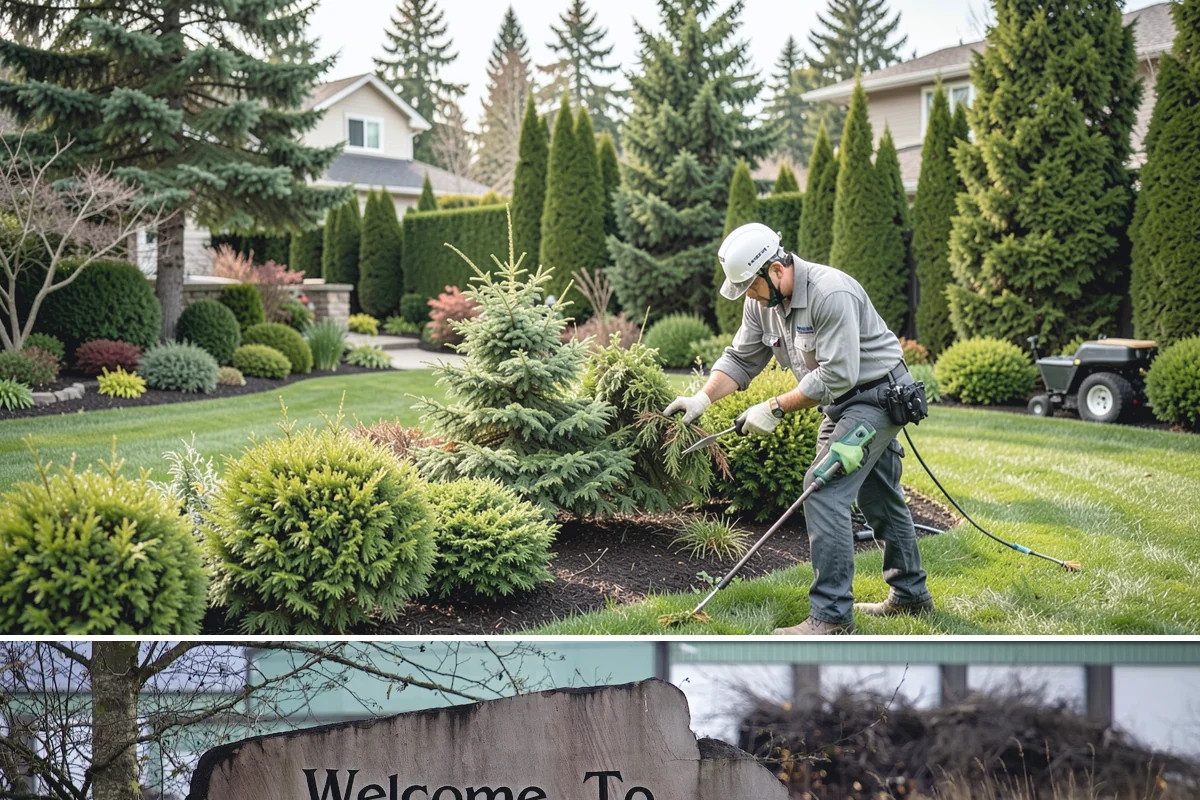 Nandina Pruning in Buckley, Pierce County, WA - In the PNW, prune nandina in early spring, thinning canes at staggered heights before the season's new growth fills in.