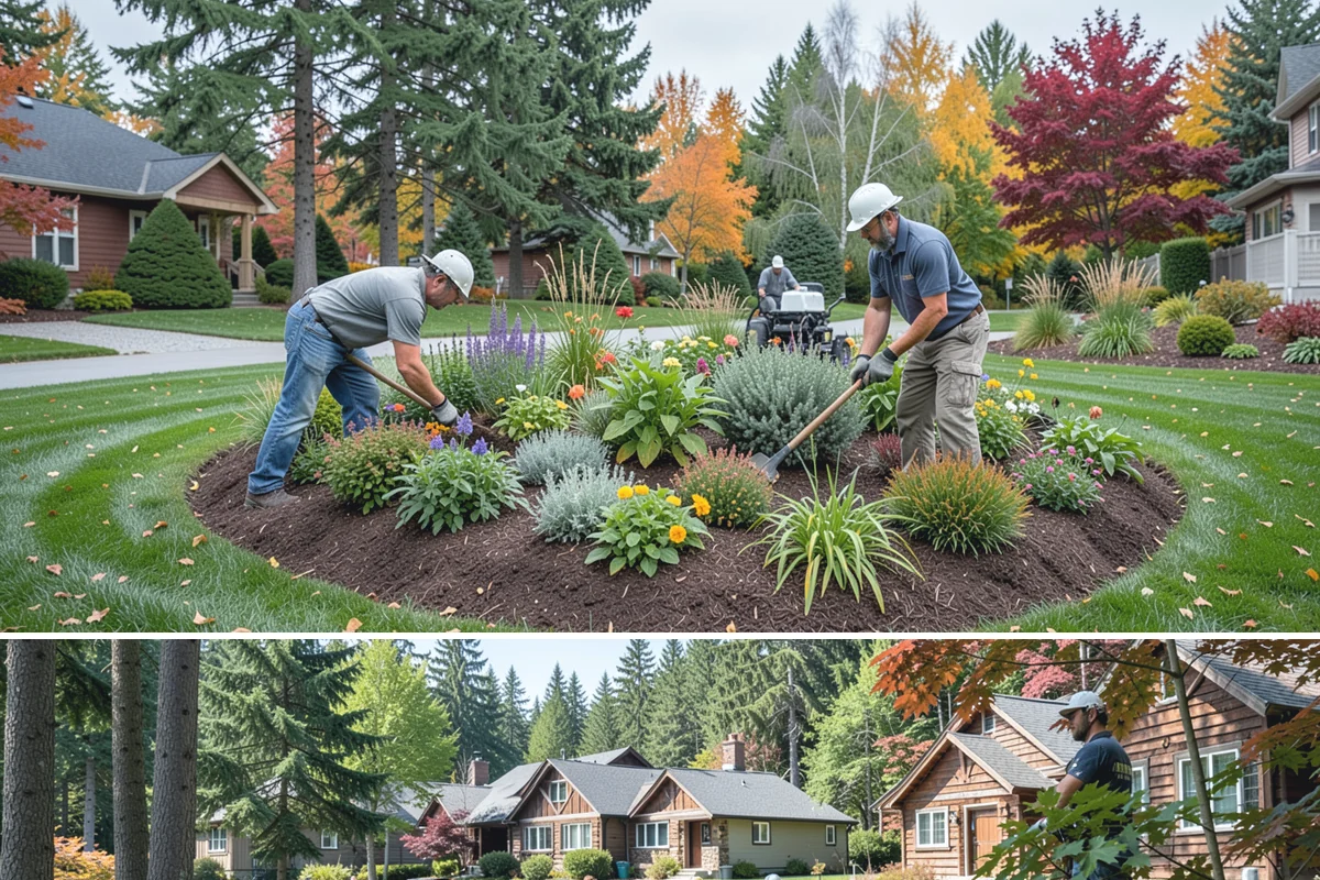Nandina Pruning in Edgewood, Pierce County, WA - In the PNW, prune nandina in early spring, thinning canes at staggered heights before the season's new growth fills in.