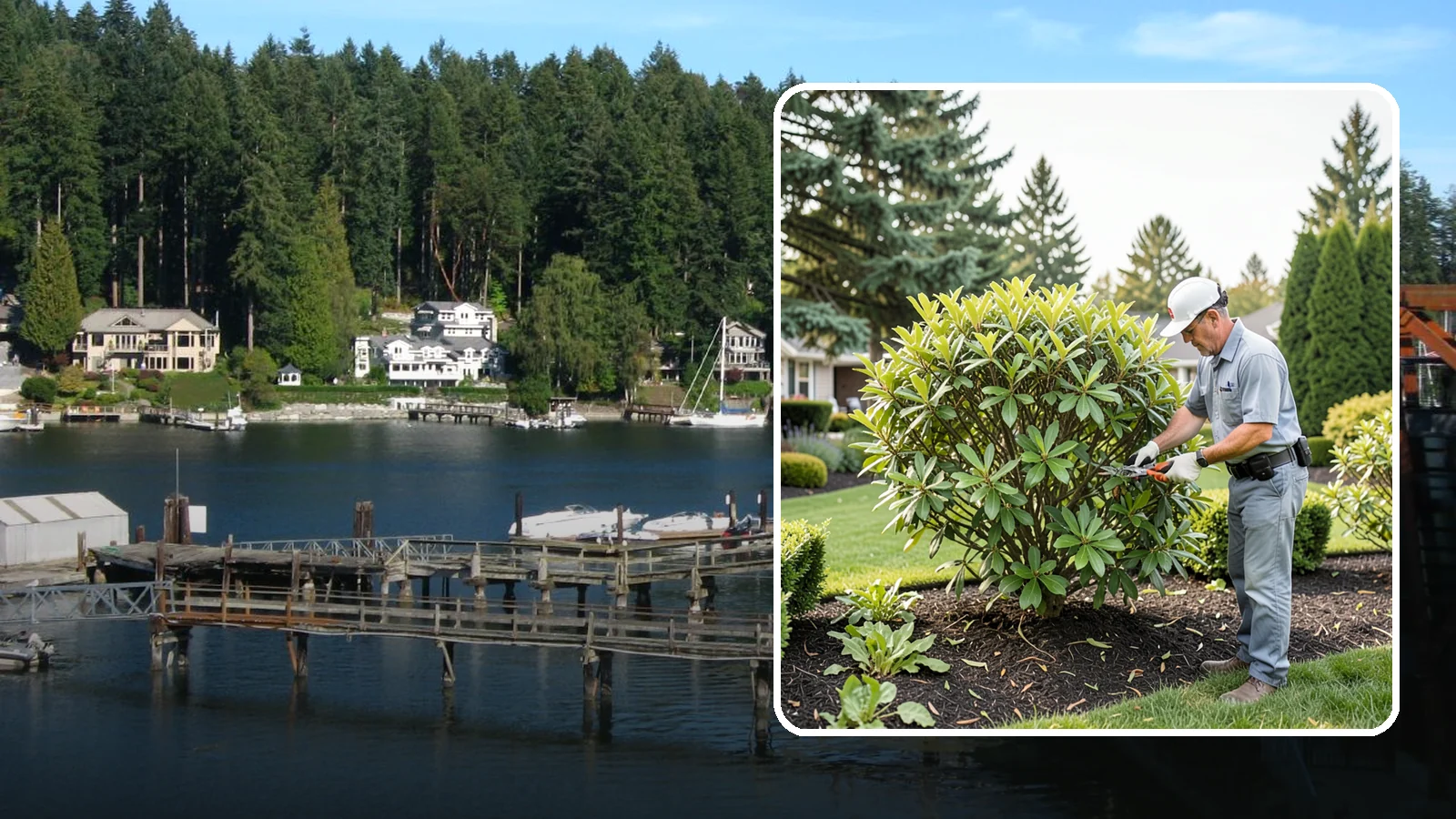 Nandina Pruning in Gig Harbor, Pierce County, WA - Cane-by-cane thinning of nandina to renew the plant, control height, and maintain its graceful, layered appearance.