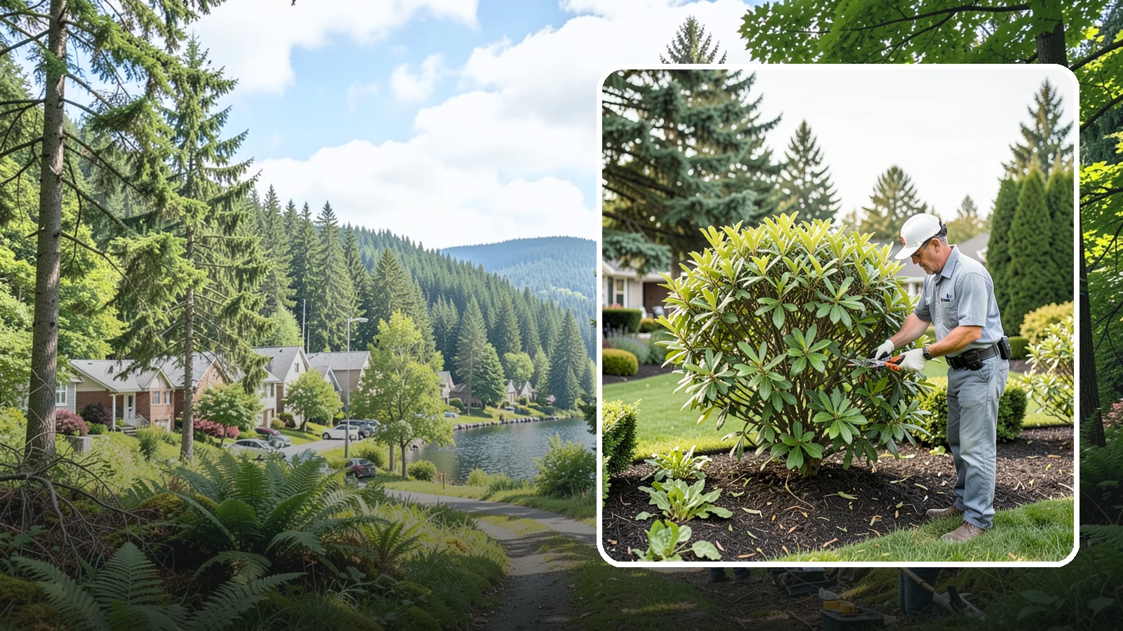 Nandina Pruning in Lake Forest Park, King County, WA - Cane-by-cane thinning of nandina to renew the plant, control height, and maintain its graceful, layered appearance.