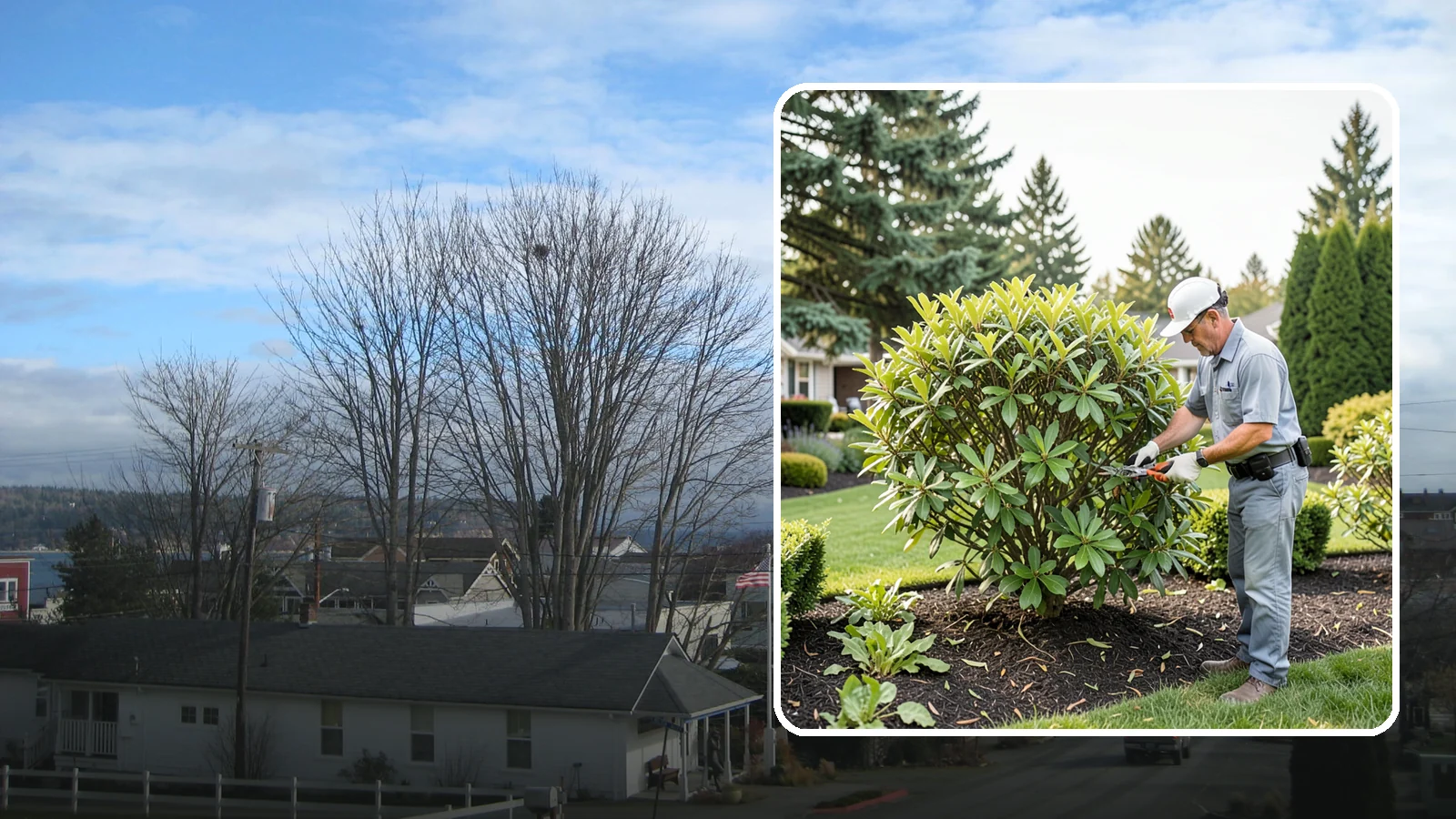 Nandina Pruning in Langley, Island County, WA - Cane-by-cane thinning of nandina to renew the plant, control height, and maintain its graceful, layered appearance.