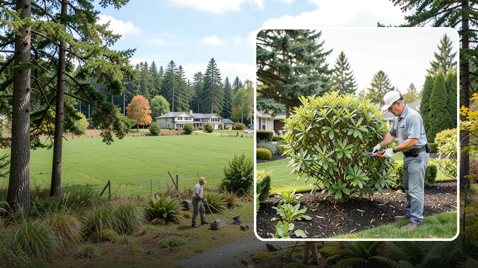 Nandina Pruning in Lyman, Skagit County, WA - Cane-by-cane thinning of nandina to renew the plant, control height, and maintain its graceful, layered appearance.