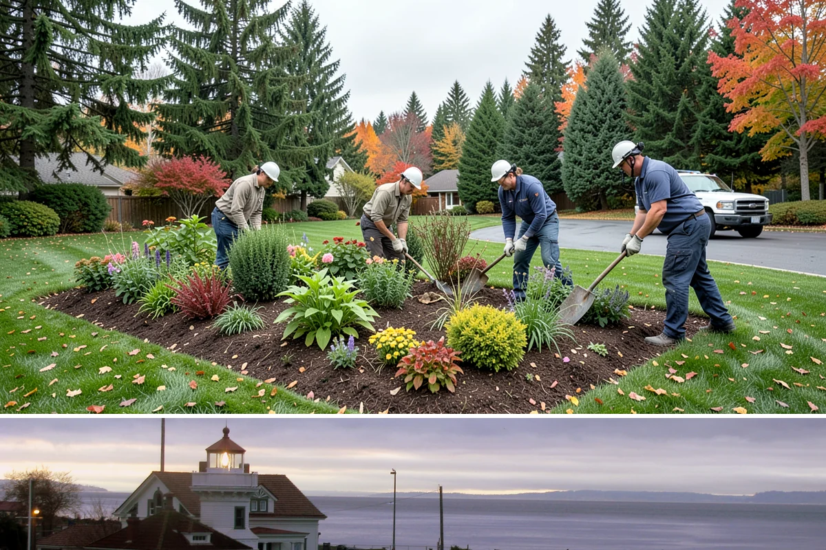 Nandina Pruning in Mukilteo, Snohomish County, WA - In the PNW, prune nandina in early spring, thinning canes at staggered heights before the season's new growth fills in.
