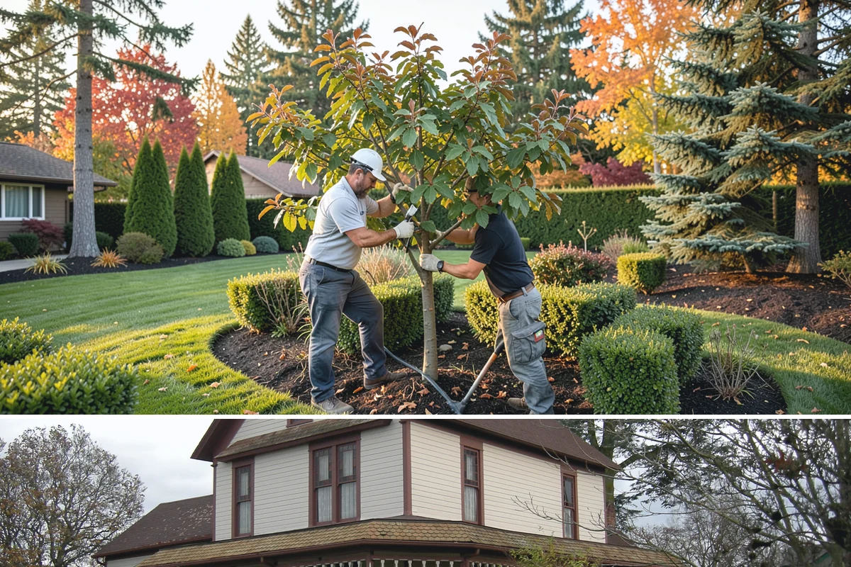 Nandina Pruning in Sumner, Pierce County, WA - In the PNW, prune nandina in early spring, thinning canes at staggered heights before the season's new growth fills in.