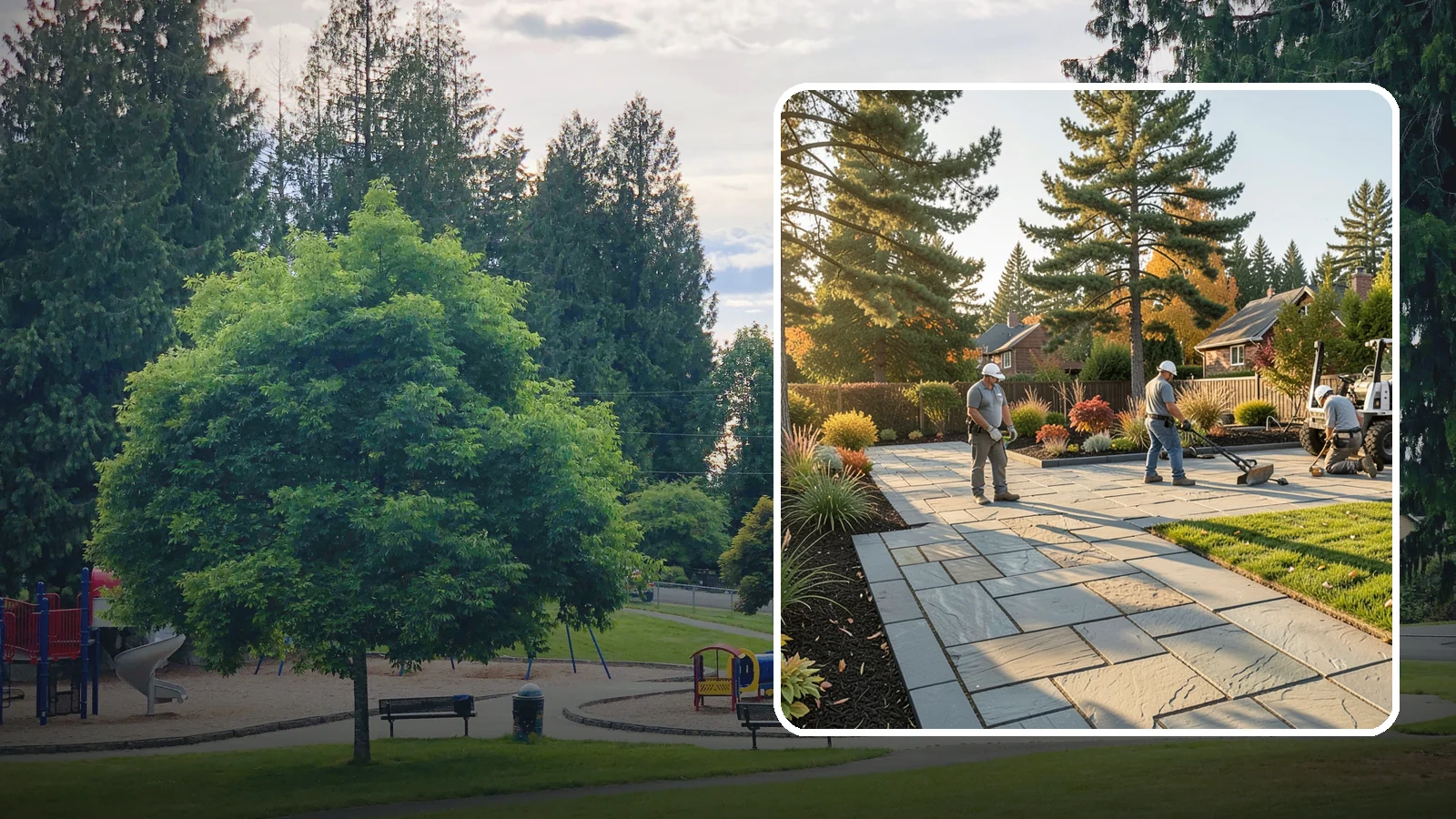 Natural Stone Paver Installation in Bonney Lake, Pierce County, WA - Quarried natural stone pavers in uniform thicknesses that bring one-of-a-kind character to premium Northwest patios and entries.