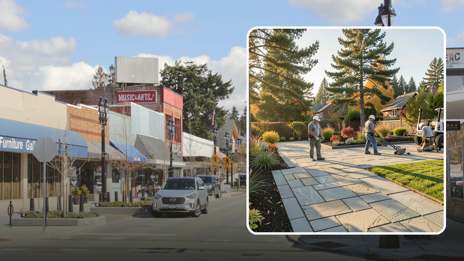Natural Stone Paver Installation in Bothell, King County, WA - Quarried natural stone pavers in uniform thicknesses that bring one-of-a-kind character to premium Northwest patios and entries.