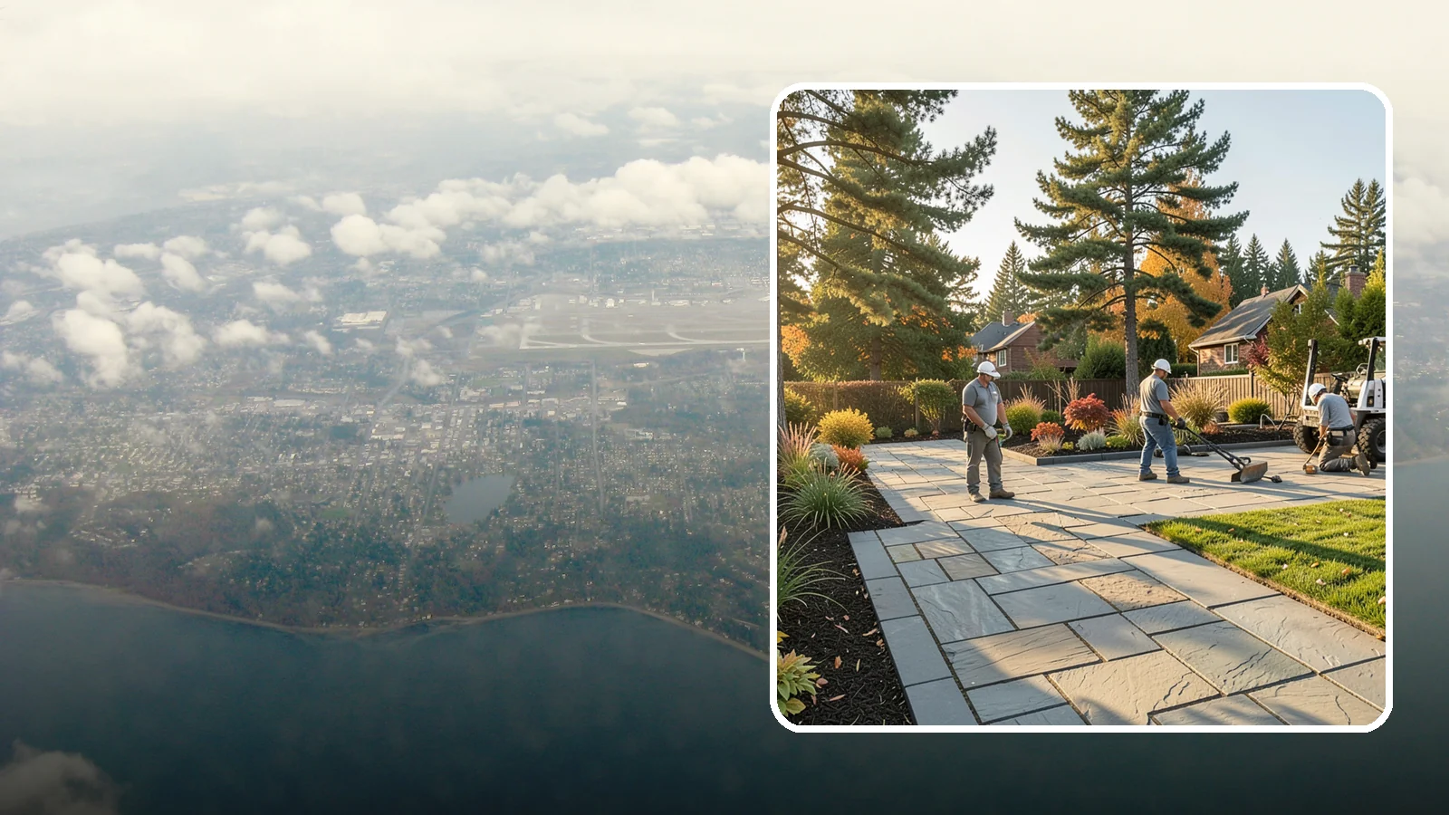 Natural Stone Paver Installation in Burien, King County, WA - Quarried natural stone pavers in uniform thicknesses that bring one-of-a-kind character to premium Northwest patios and entries.