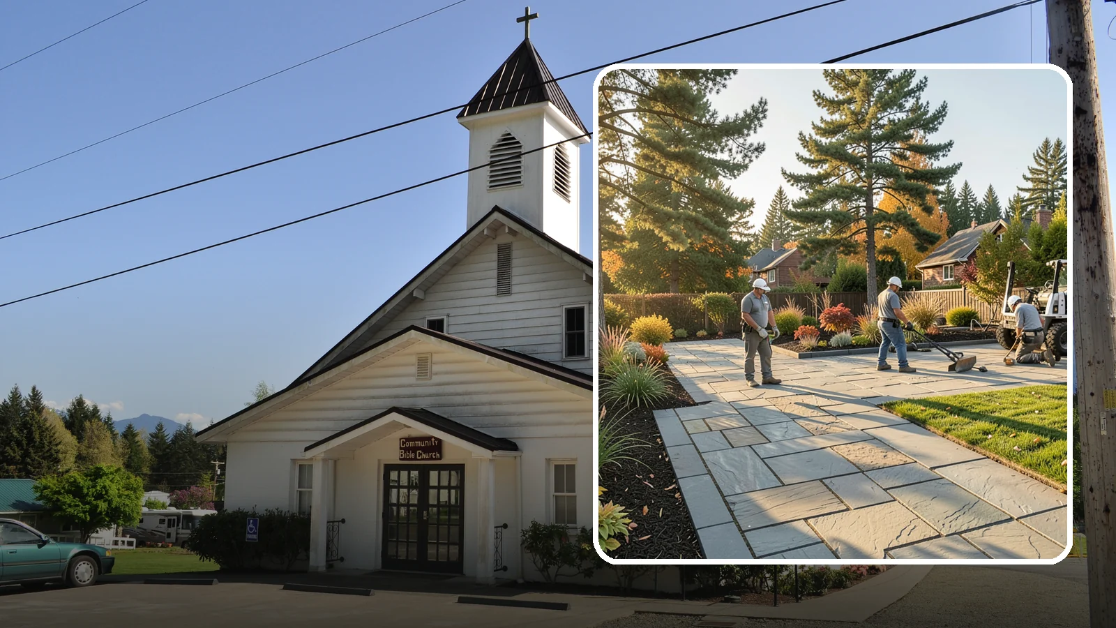 Natural Stone Paver Installation in Concrete, Skagit County, WA - Quarried natural stone pavers in uniform thicknesses that bring one-of-a-kind character to premium Northwest patios and entries.