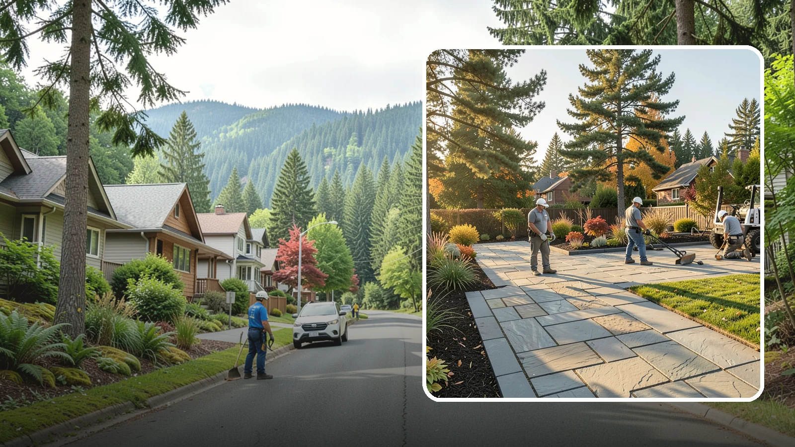 Natural Stone Paver Installation in Darrington, Snohomish County, WA - Quarried natural stone pavers in uniform thicknesses that bring one-of-a-kind character to premium Northwest patios and entries.