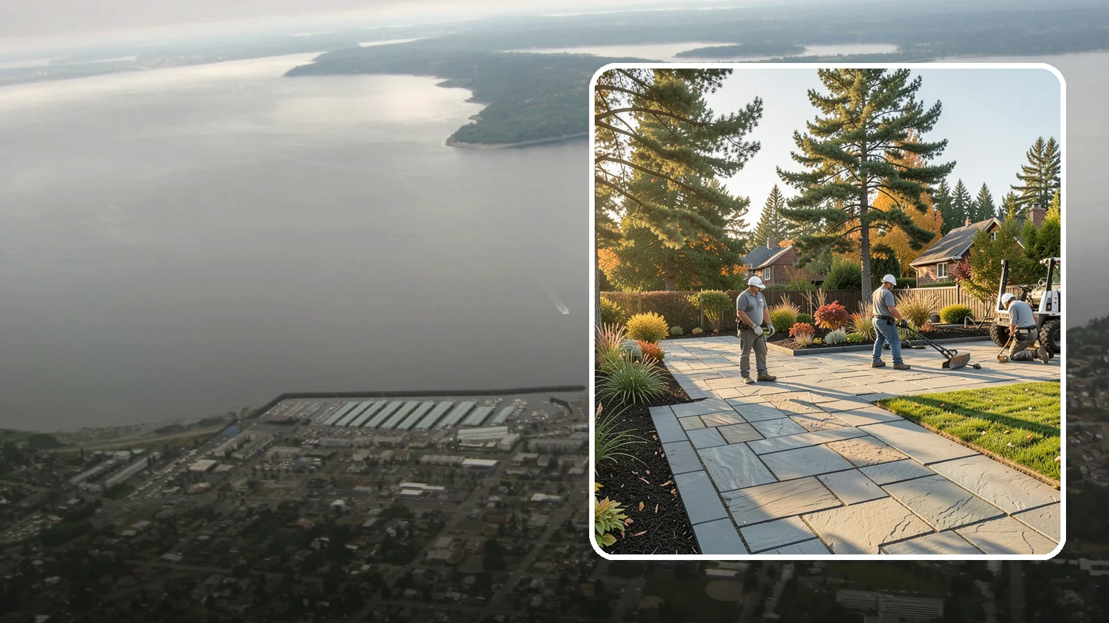 Natural Stone Paver Installation in Des Moines, King County, WA - Quarried natural stone pavers in uniform thicknesses that bring one-of-a-kind character to premium Northwest patios and entries.