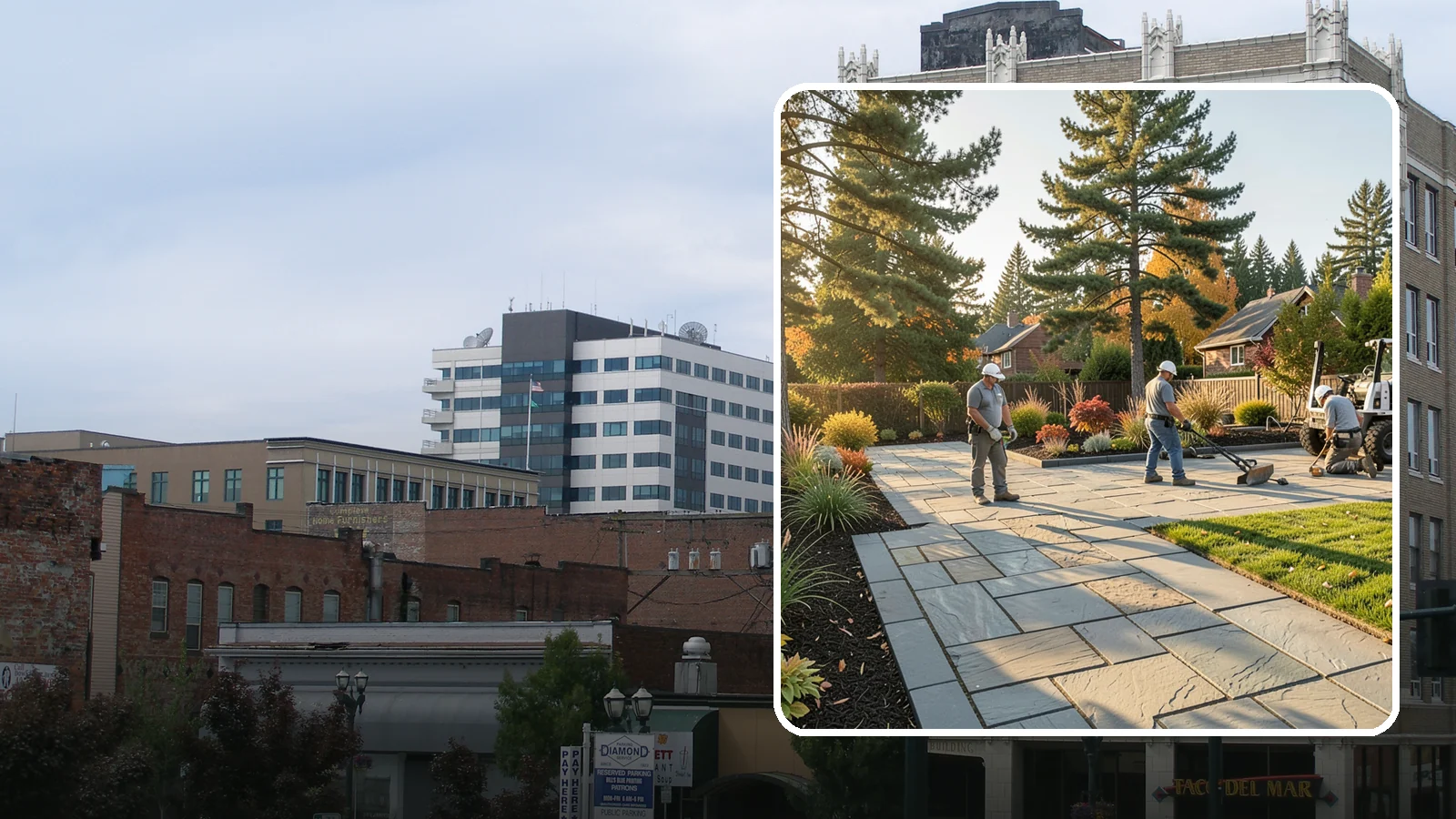 Natural Stone Paver Installation in Everett, Snohomish County, WA - Quarried natural stone pavers in uniform thicknesses that bring one-of-a-kind character to premium Northwest patios and entries.