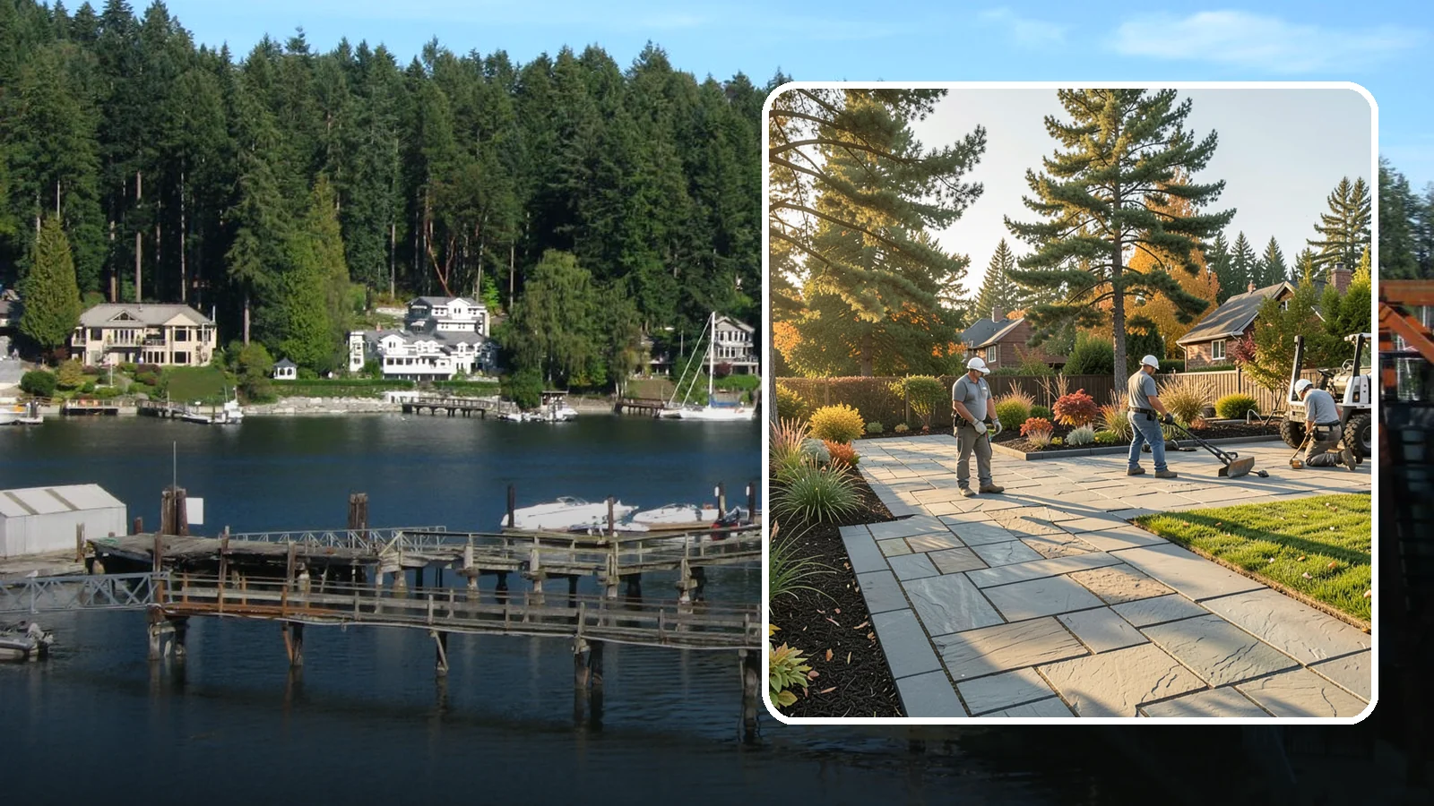 Natural Stone Paver Installation in Gig Harbor, Pierce County, WA - Quarried natural stone pavers in uniform thicknesses that bring one-of-a-kind character to premium Northwest patios and entries.